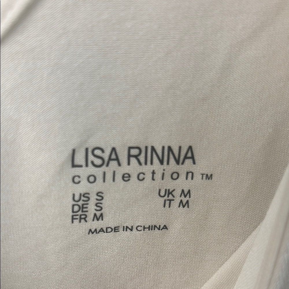 Lisa Rinna Collection White Asymmetrical Short Sleeve Tee - Picture 6 of 9
